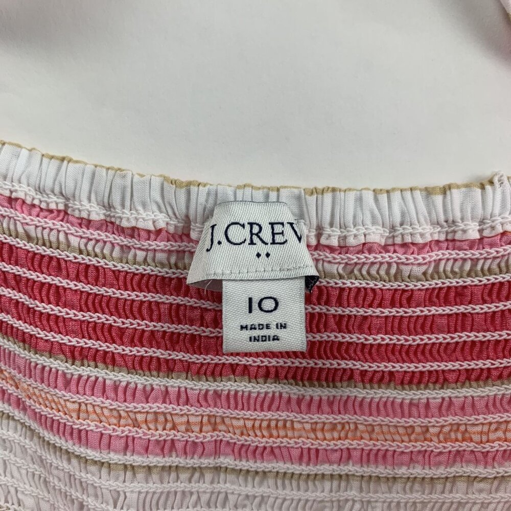 J. Crew Pink Candy Striped Ruffle Strap Midi Dress 10 - Picture 3 of 8